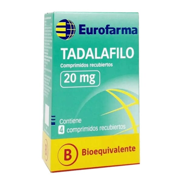 Tadalafilo 20 mg x 4 comprimidos EUROFARMA